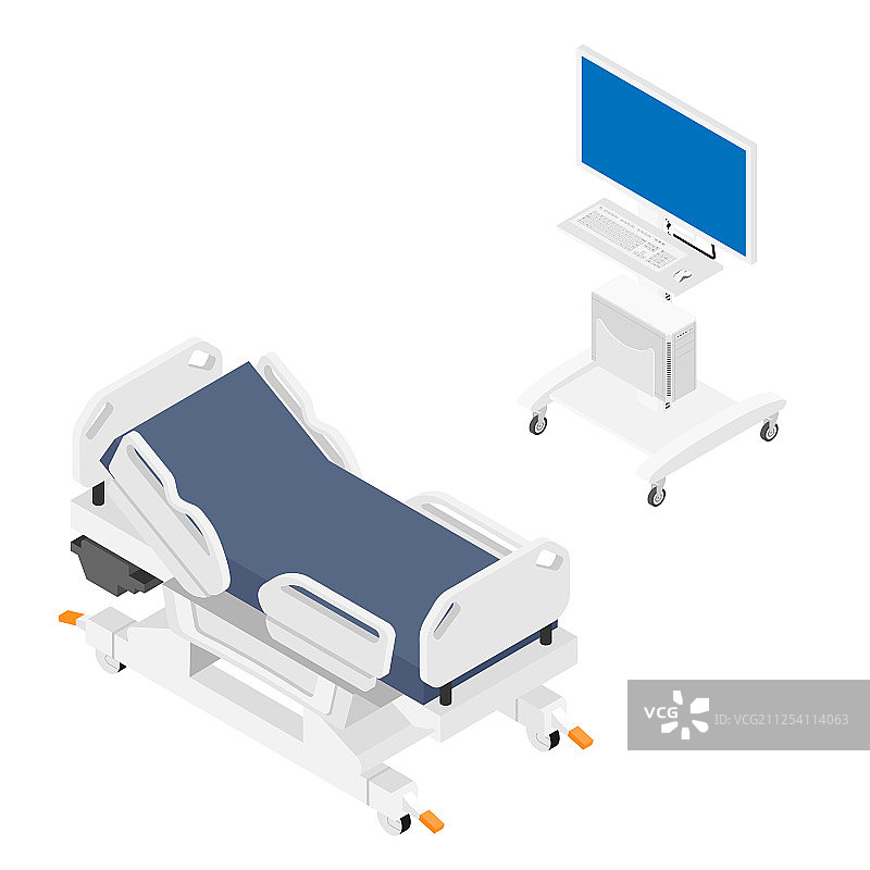 移动医院病床和医疗设备图片素材