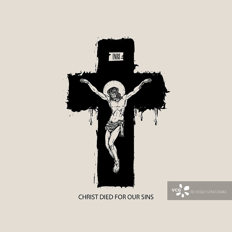十字架上被钉死的耶稣基督图片素材