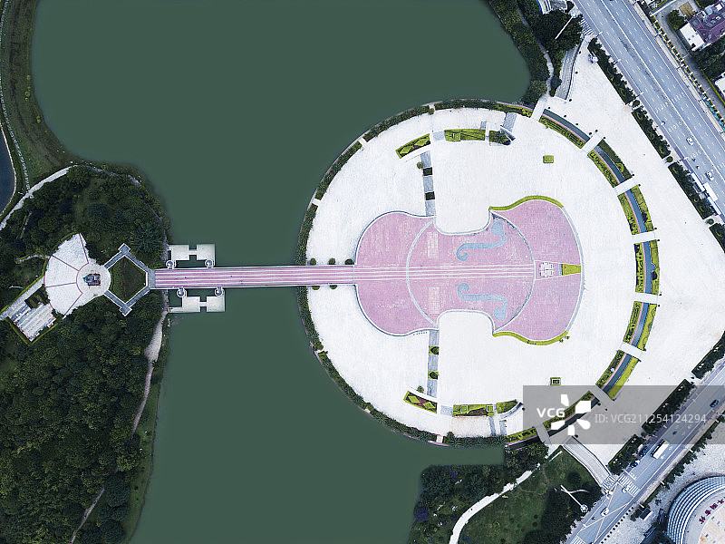 航拍玉溪聂耳音乐广场图片素材