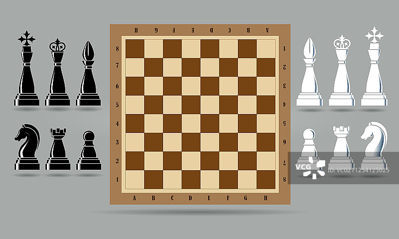 国际象棋棋子与棋盘图片素材