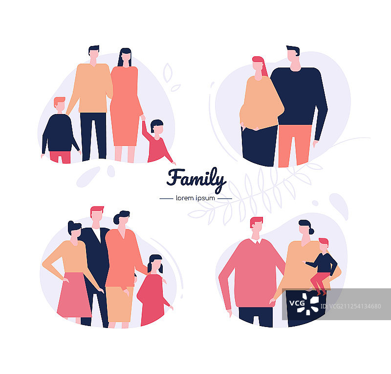 家庭扁平风格人物设计图片素材