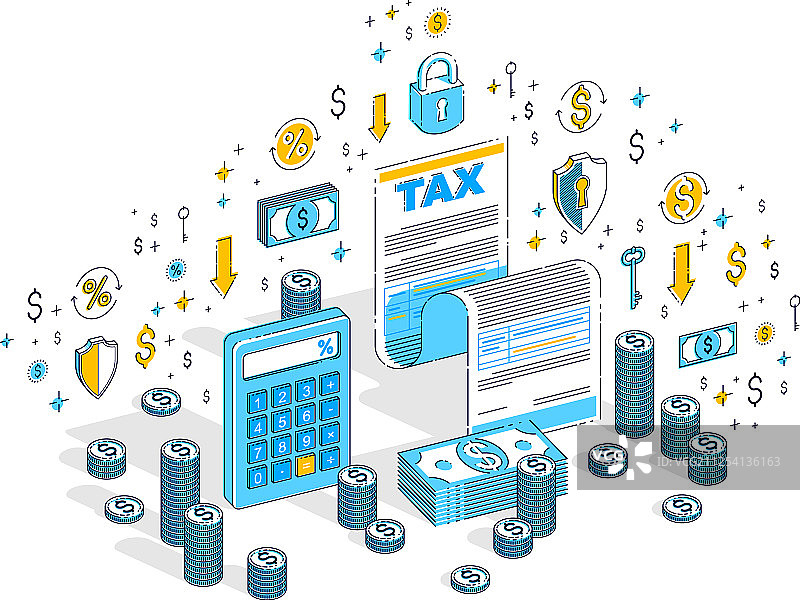 税务概念报税表或法律文件图片素材