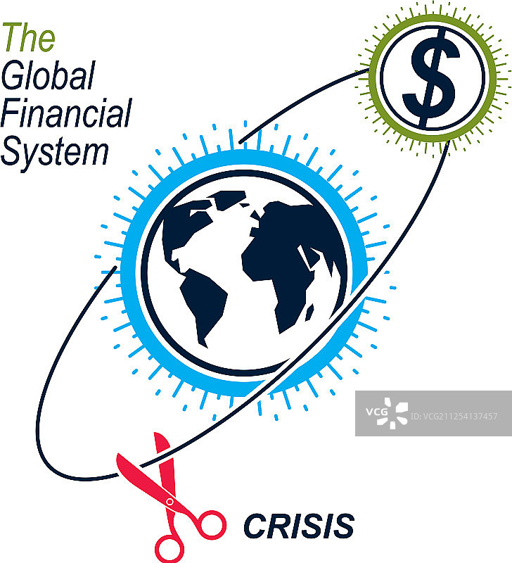 全球金融体系危机的概念图片素材