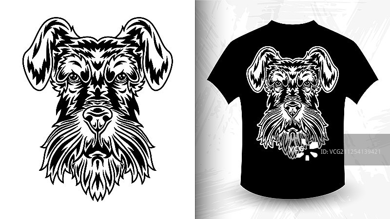 T恤印花狗脸设计理念图片素材