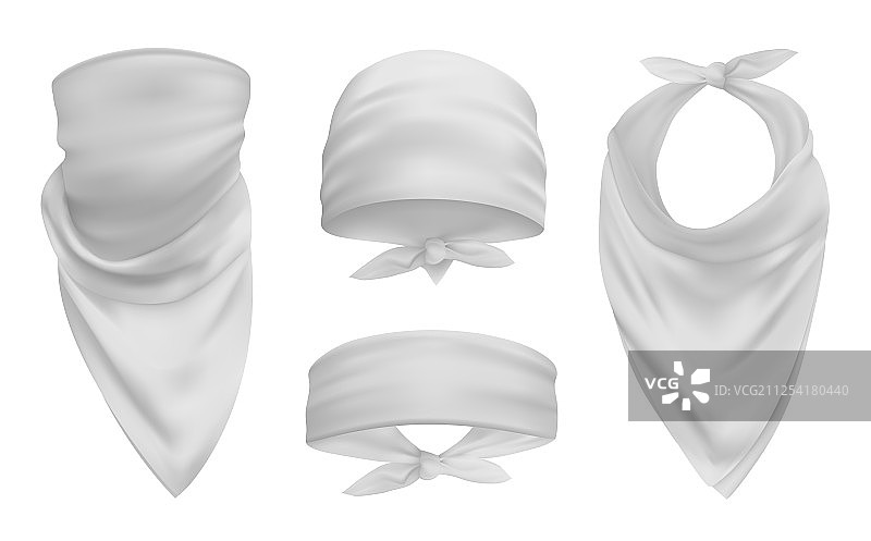 白色头巾逼真3D配饰图片素材