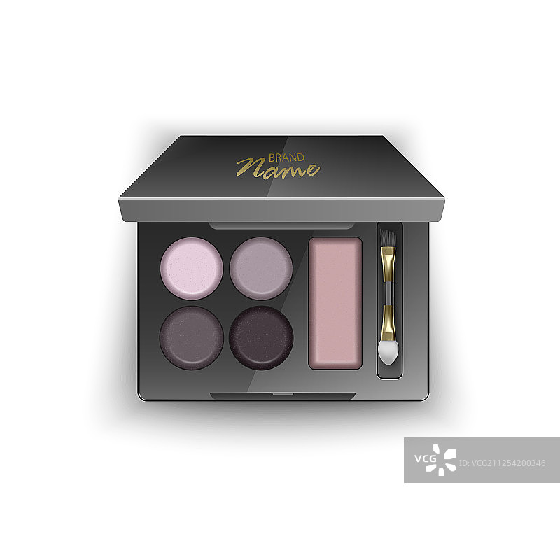 用于烟熏妆的现代眼影盘样机图片素材