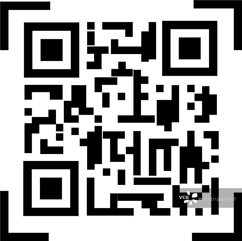 白色背景上的扁平风格二维码图标图片素材
