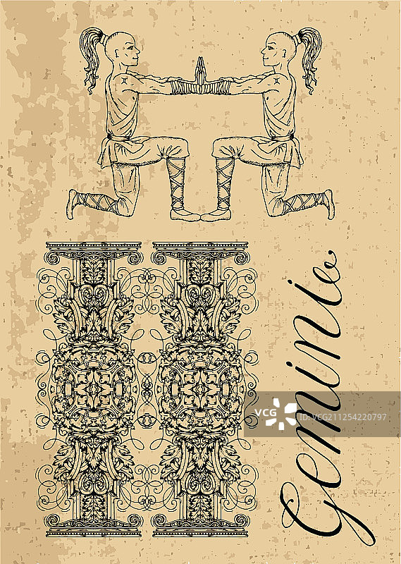 双子座星座符号图片素材