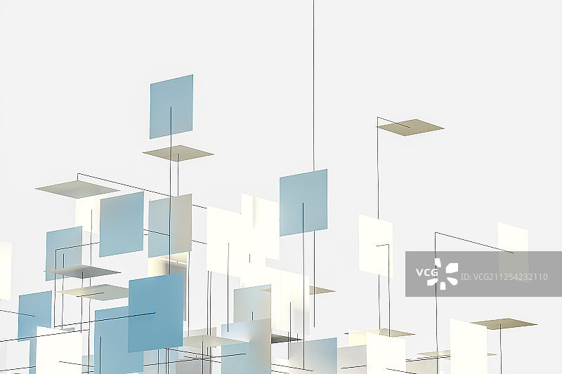 重复的矩形平面构成的三维立体空间 三维渲染图片素材