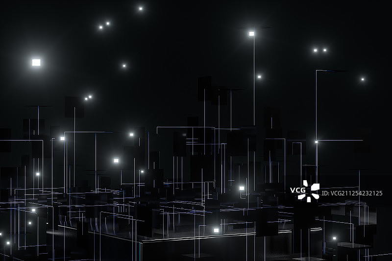 重复的矩形平面构成的三维立体空间 三维渲染图片素材