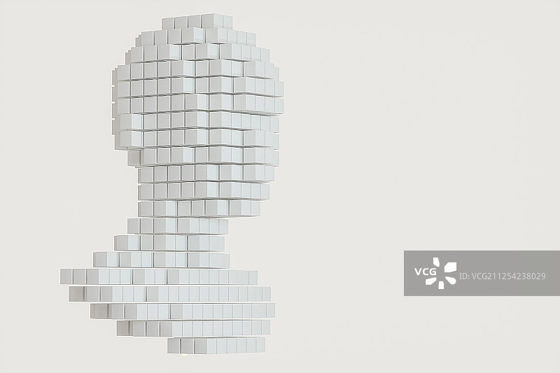 方块组成的人工智能概念模型 三维渲染图片素材