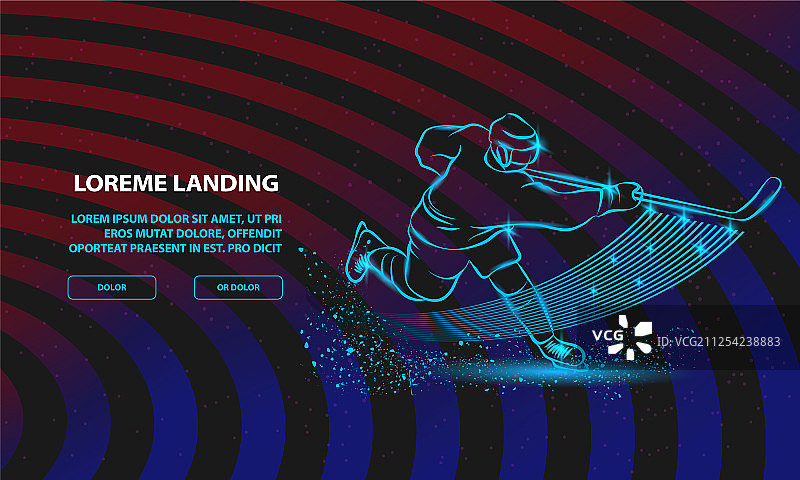 冰球运动员用球棒击球图片素材