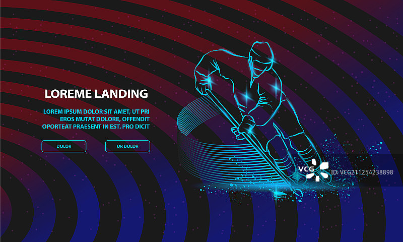 在冰上动态滑行的冰球运动员图片素材