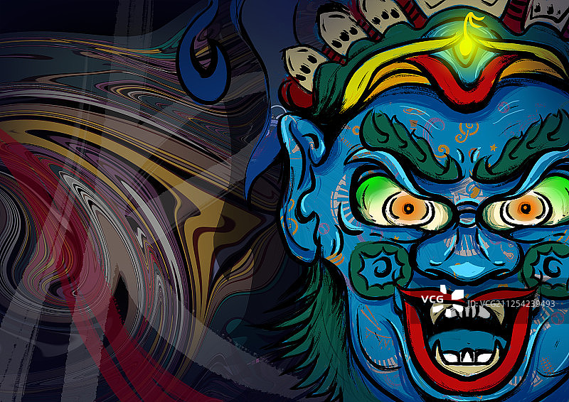 国潮之创意脸谱面具文化插画图片素材