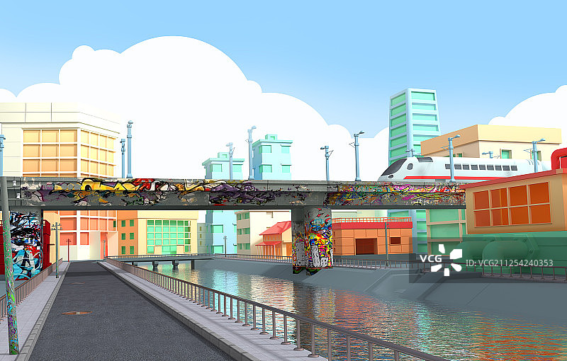 三维城市风光图片素材