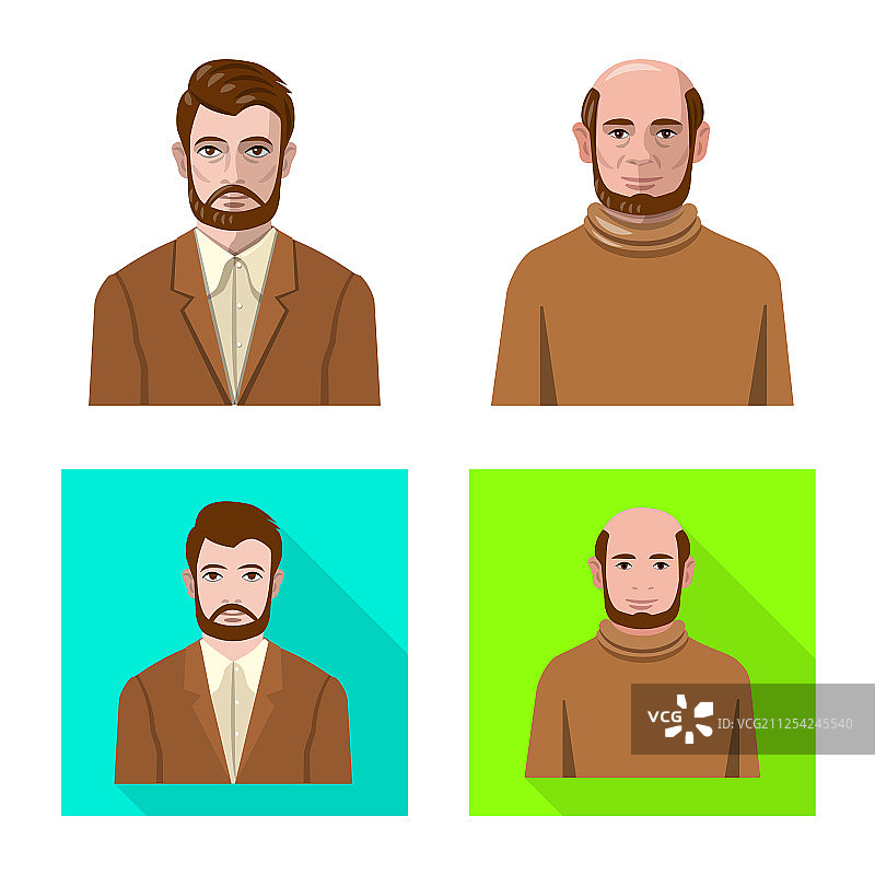 隔离物体发型和职业符号图片素材