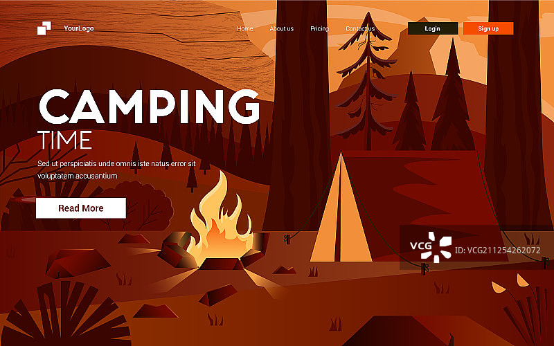 扁平现代露营设计图片素材