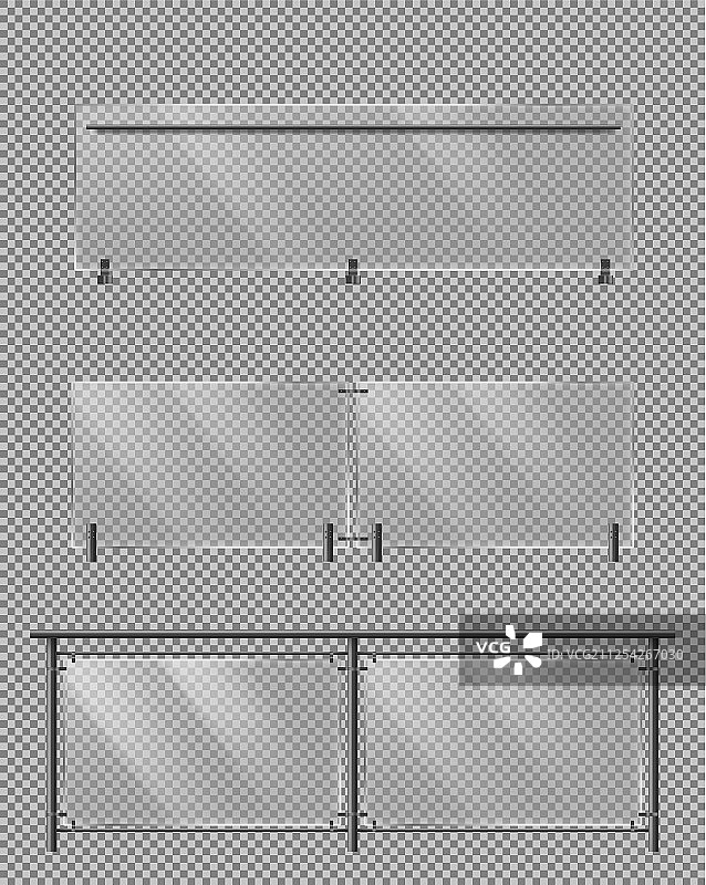 玻璃围栏金属扶手写实合集图片素材