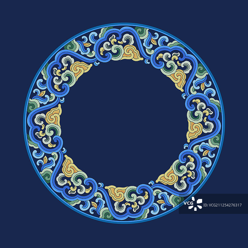 抽象的彩色云纹装饰圆形图案图片素材