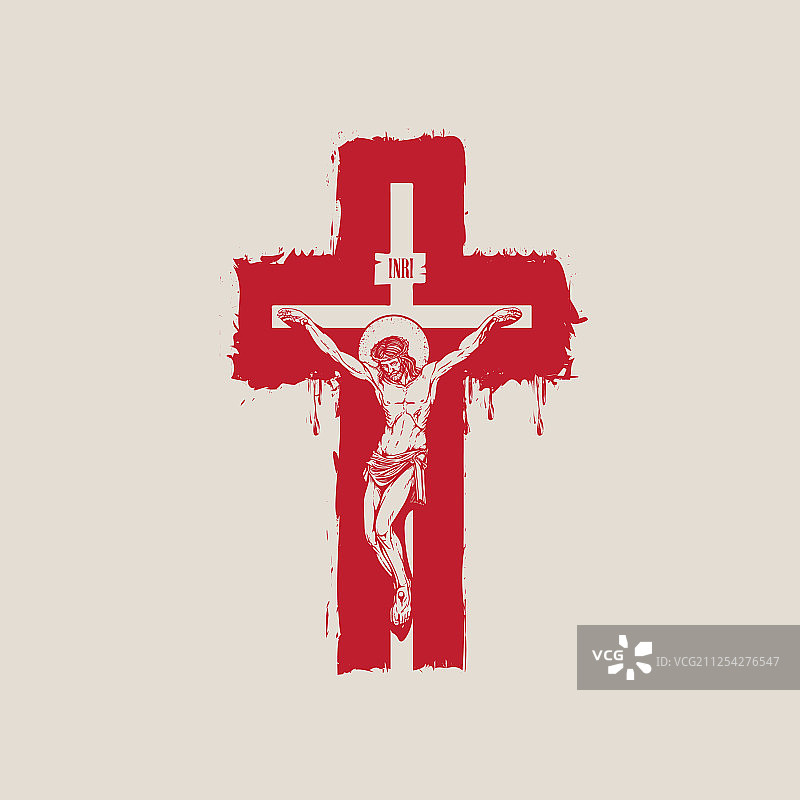 十字架上被钉死的耶稣基督图片素材
