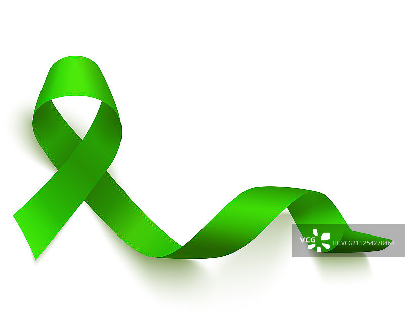 逼真的绿色丝带淋巴瘤医疗标志图片素材