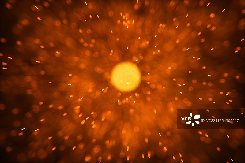 黑暗环境里的发光粒子 三维渲染图片素材