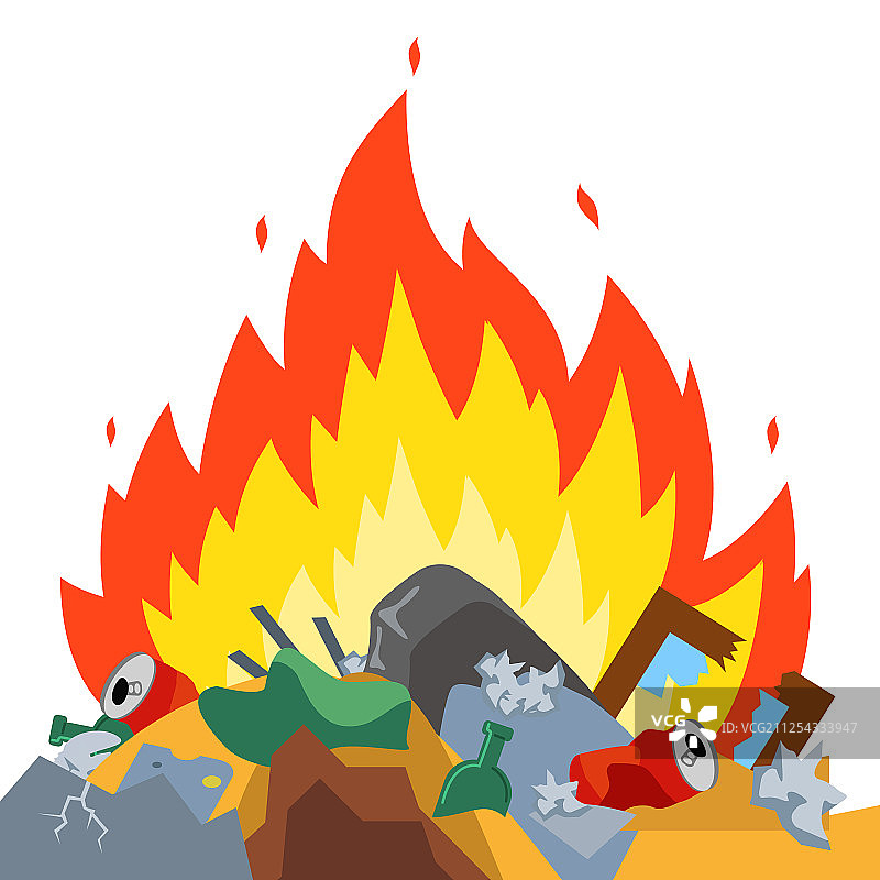 垃圾填埋场焚烧垃圾图片素材