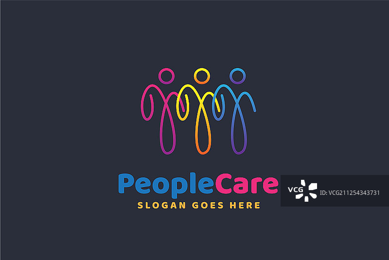 关爱健康和教育的彩色趣味人群图片素材