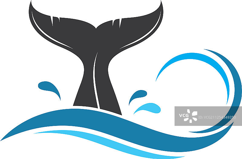 鲸鱼尾巴图标设计图片素材