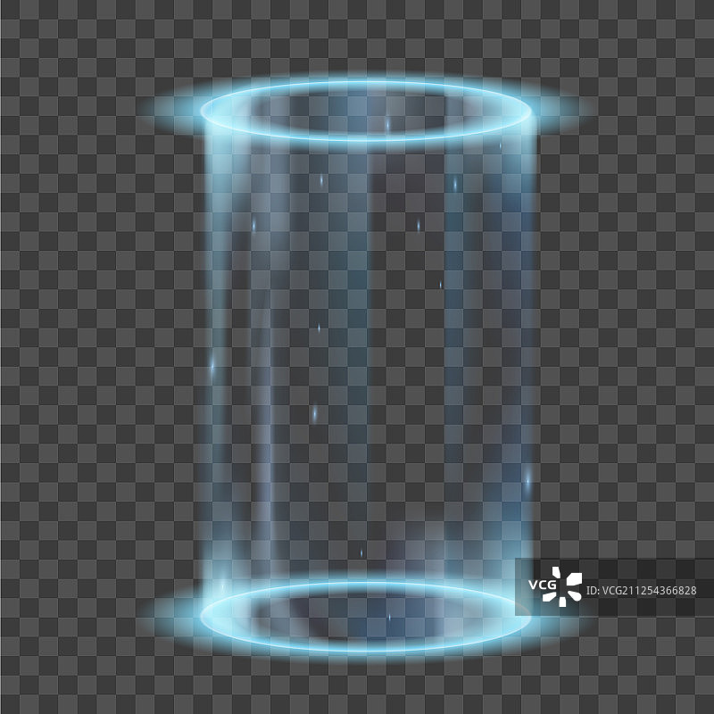 霓虹灯光环未来主义全息图或传送门图片素材