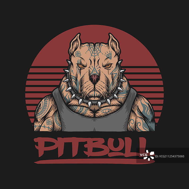 斗牛犬黑帮纹身图片素材
