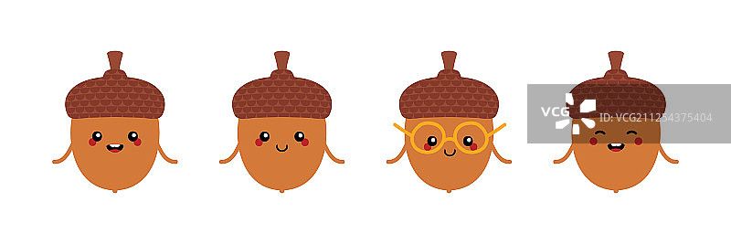 卡通橡子角色合集图片素材