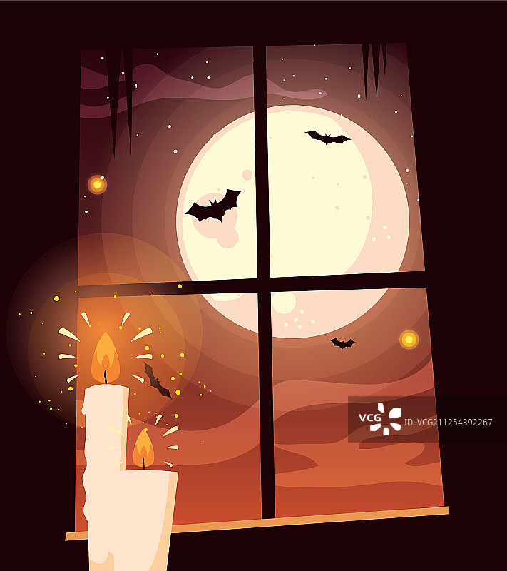 万圣节月亮和夜晚设计图片素材