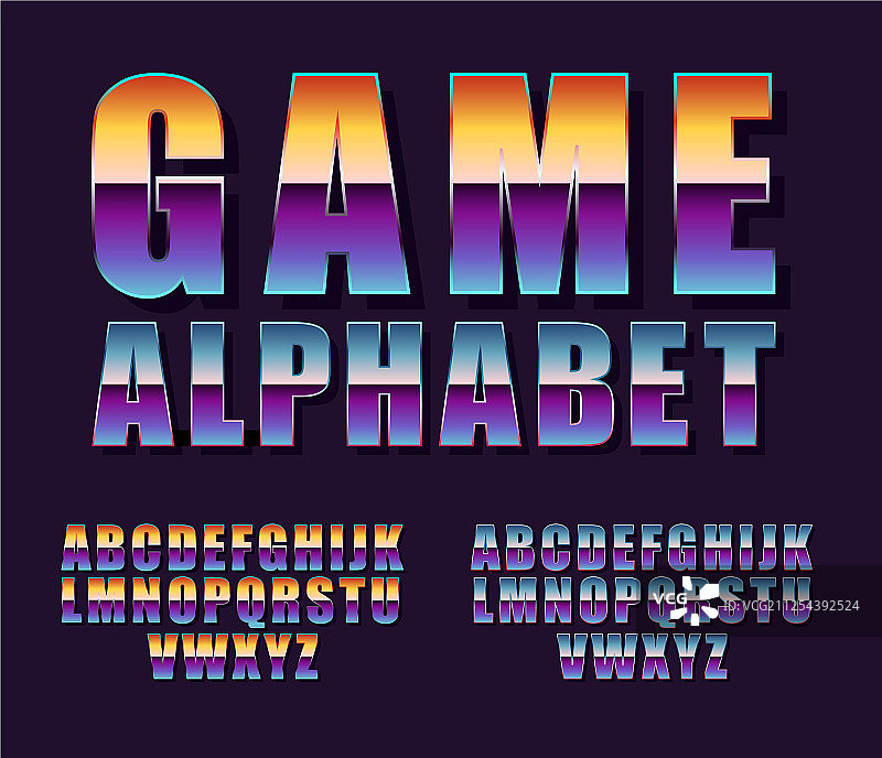 80年代渐变字体图片素材