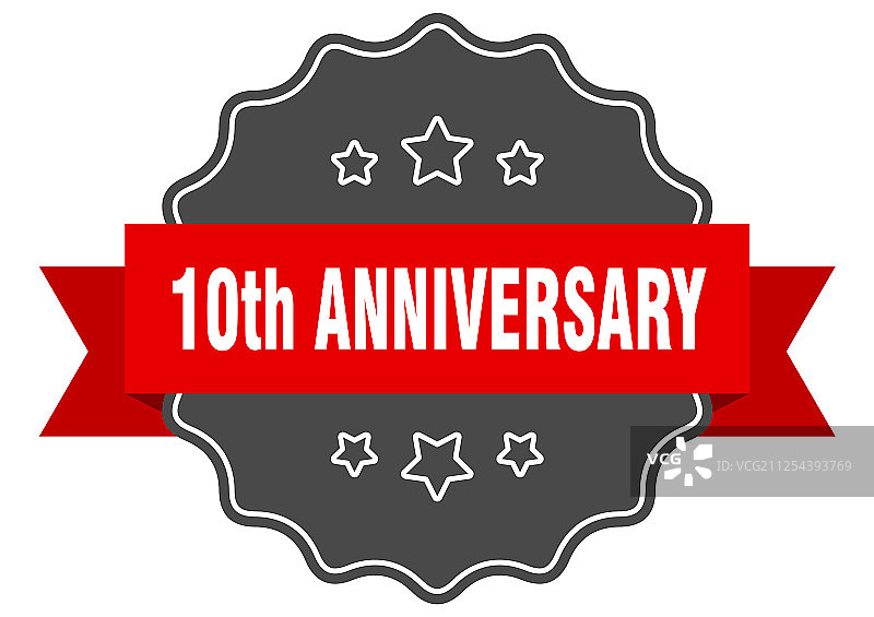 十周年红色标签图片素材