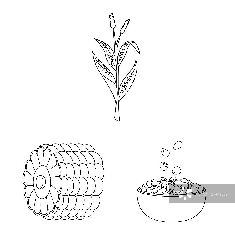 农场和农作物标志集图片素材