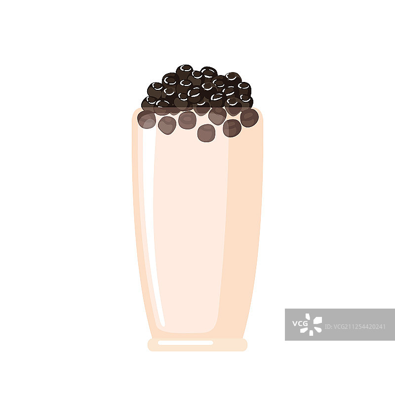 扁平风格的珍珠奶茶图标图片素材