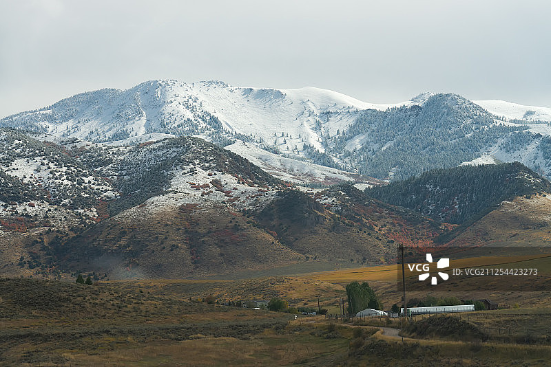 美国爱达荷州雪山风光图片素材