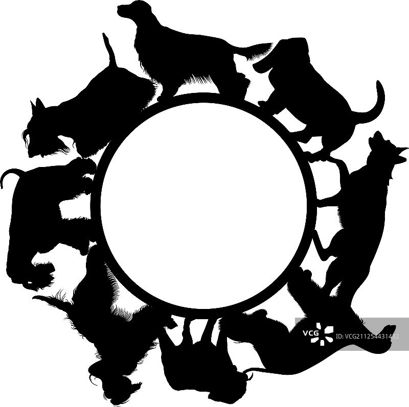 白色背景上的狗标志图片素材