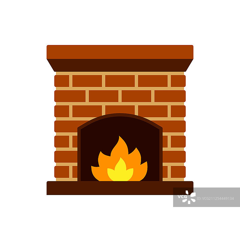 壁炉火焰圣诞节单色图标图片素材