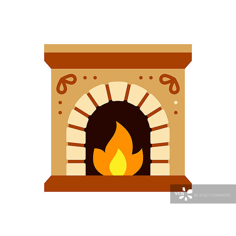 壁炉火焰圣诞节单色图标图片素材