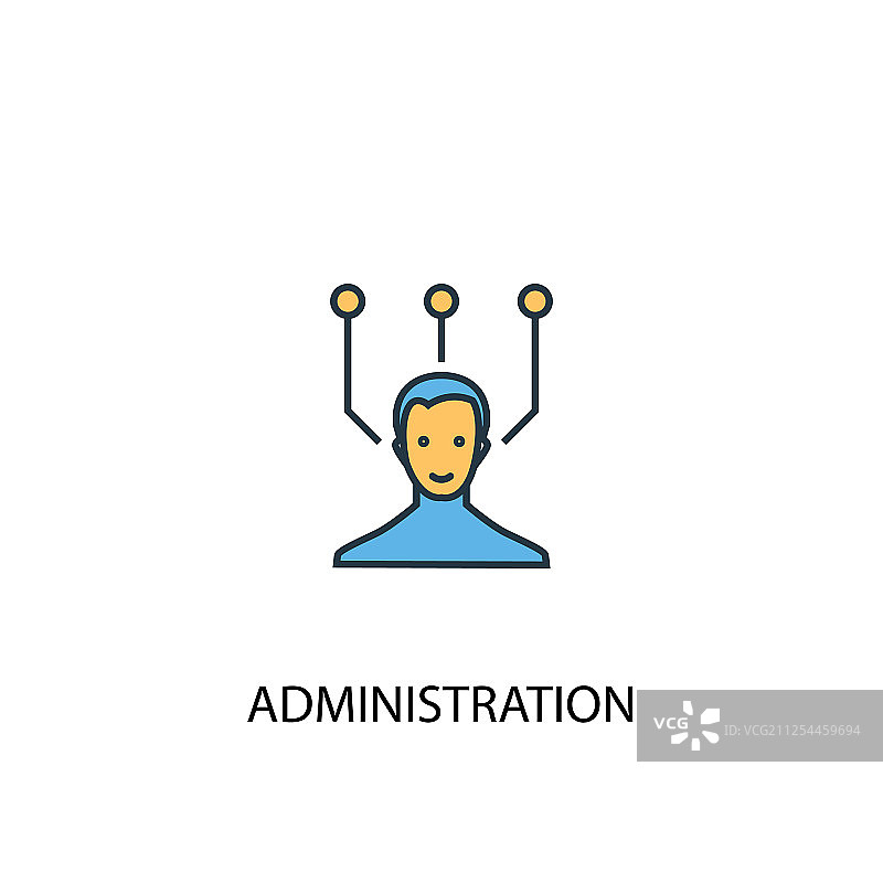 行政管理概念双色线性图标图片素材