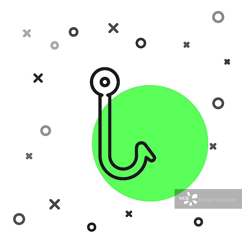 白色背景的鱼钩黑色图标图片素材
