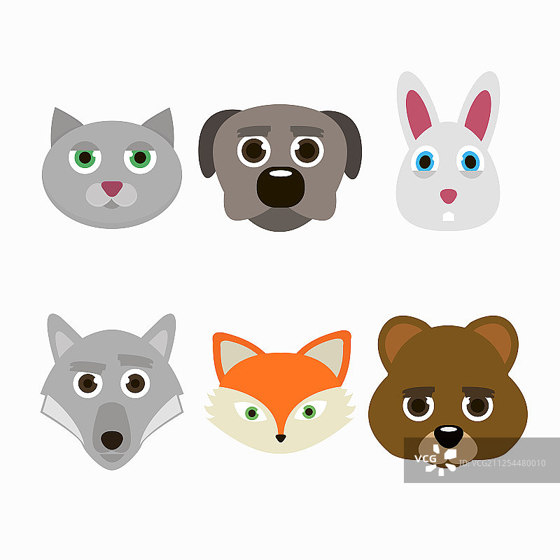 动物面部套装图片素材