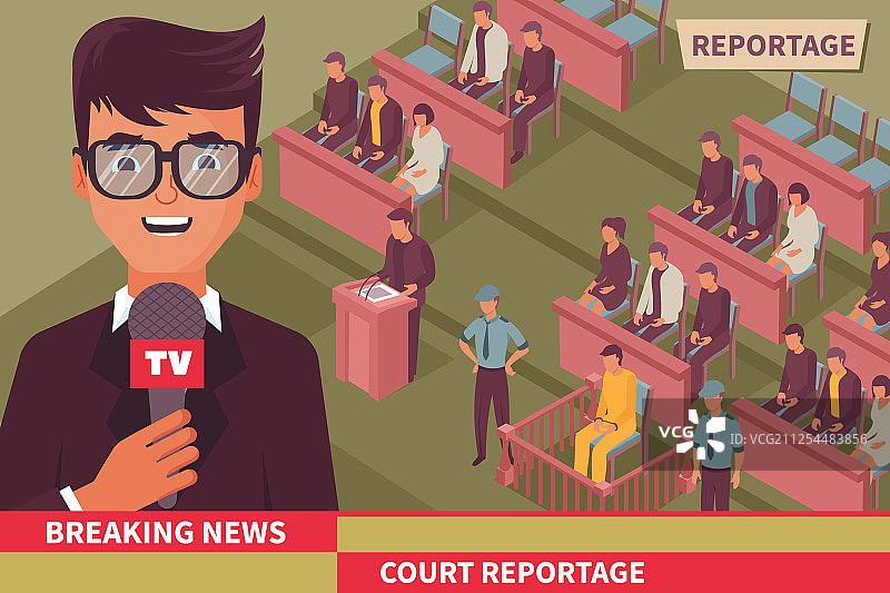 犯罪新闻2.5D背景图片素材