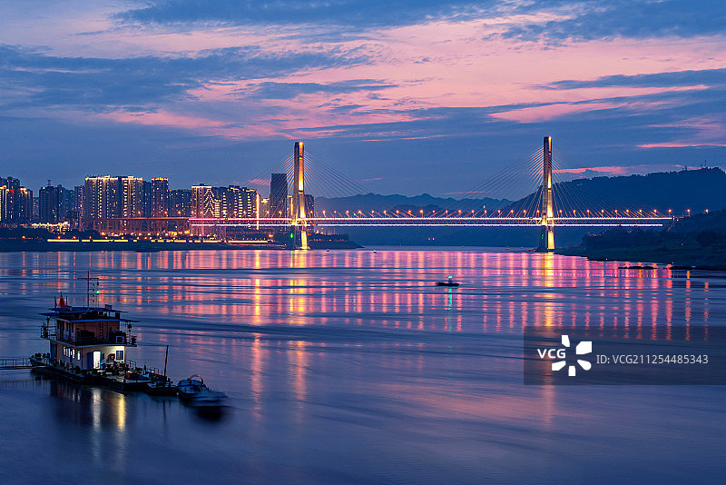 江津长江之夜图片素材