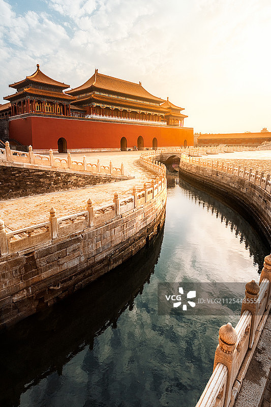 北京故宫紫禁城日落图片素材