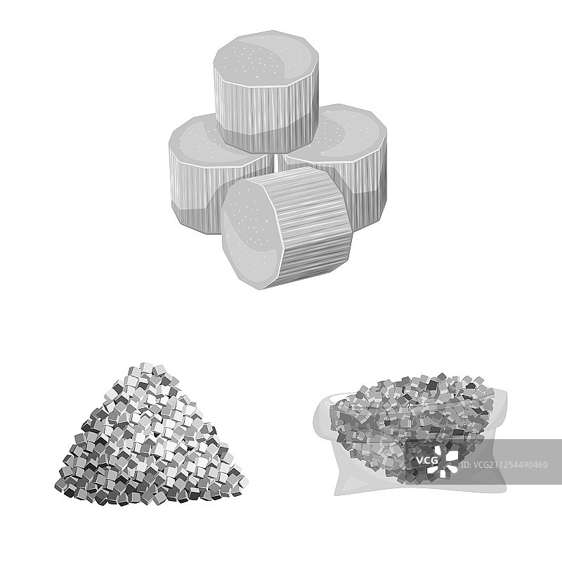 孤立的物体甘蔗和甘蔗符号集图片素材