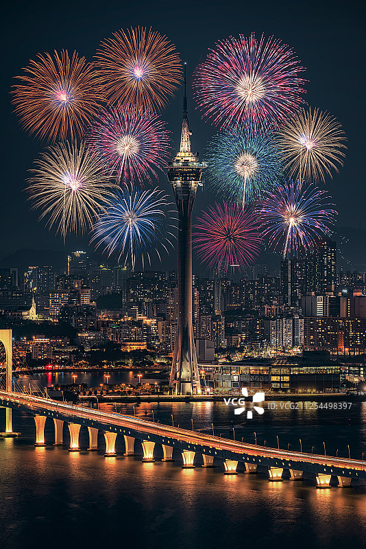 澳门烟花汇演图片素材