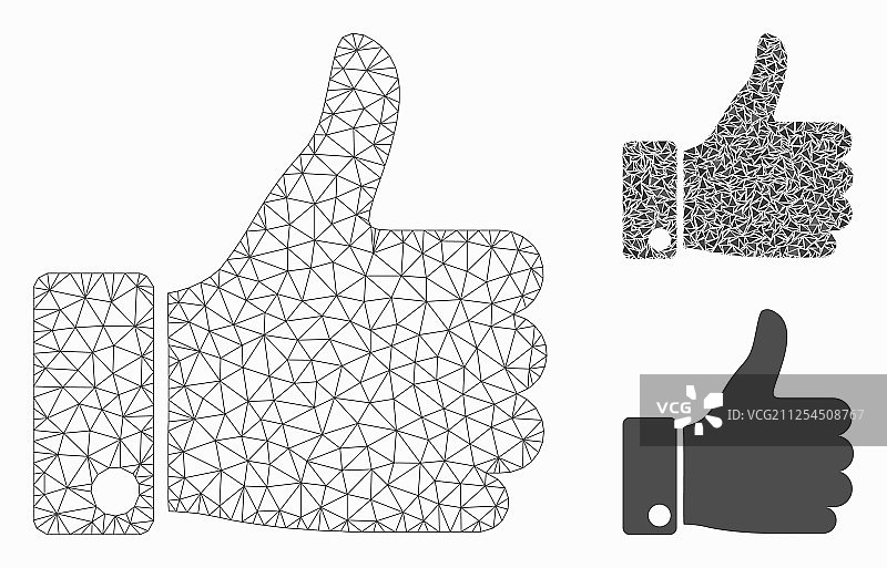 点赞网格网络模型和三角形图片素材